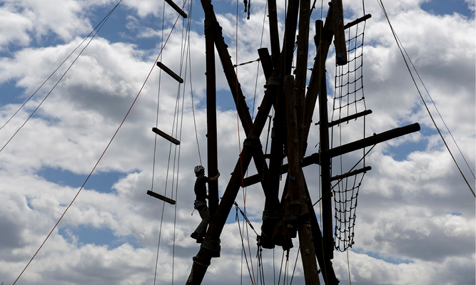 Participants climbing at Venture Out.