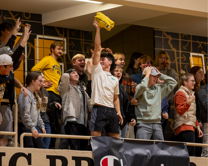 Students watching event