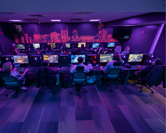 Esports students in facilities.