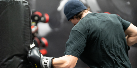 Student in boxing class.