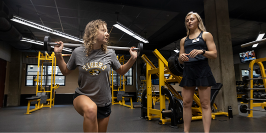 Student in personal training session