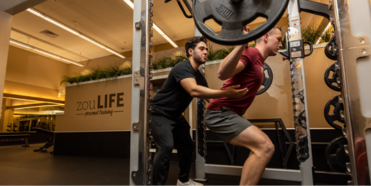 Student in personal training session