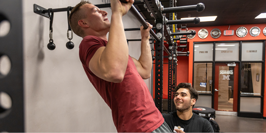 Student in personal training session