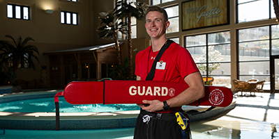 Lifeguard at pool