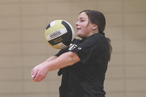 Woman playing volleyball