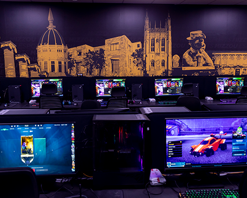 Mizzou Gaming Lounge interior.