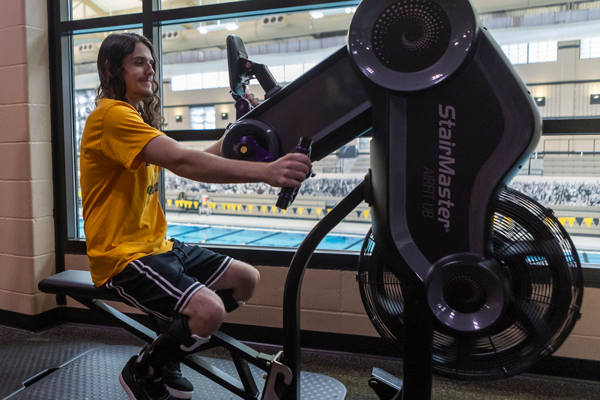 Student working out at the Rec.